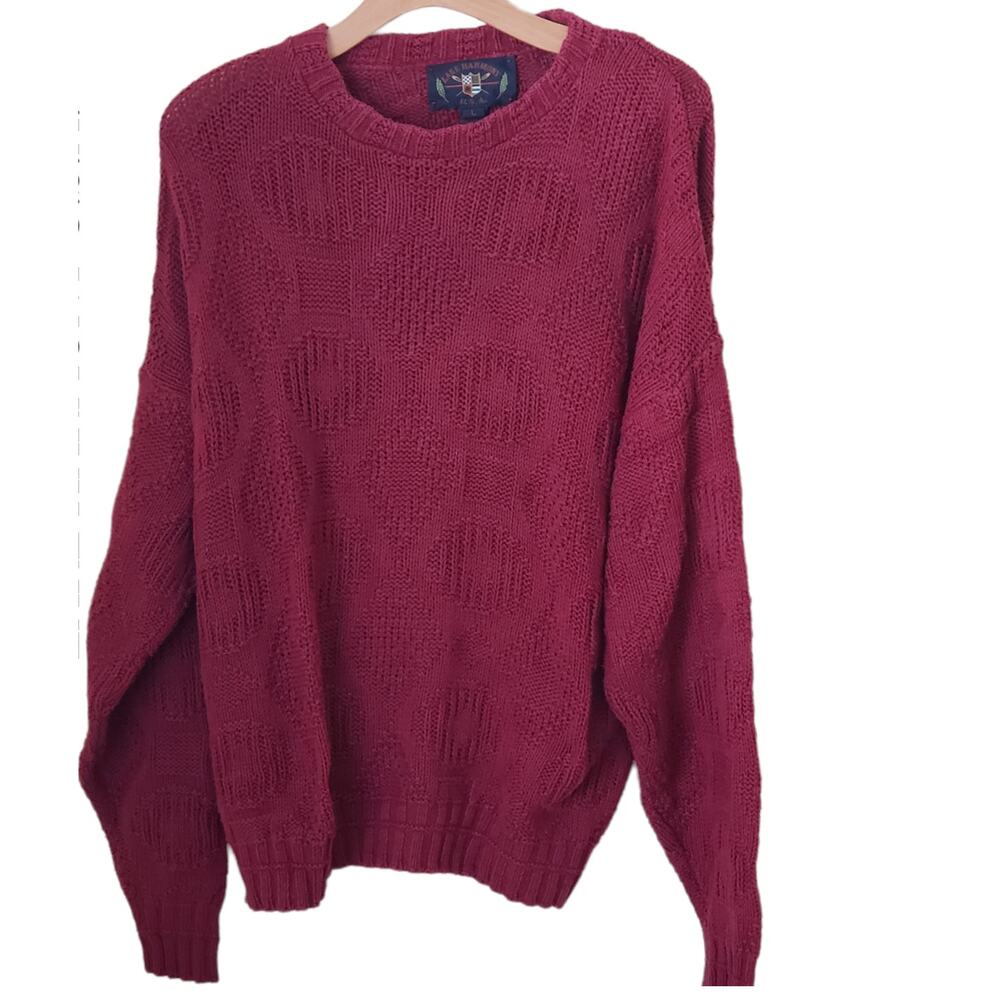 Men's Red Lake Harmony Knit Crew Neck Sweater Medium